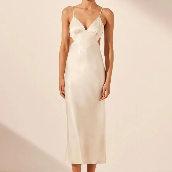 Shona Joy | Dresses | New Shona Joy La Lune Backless Midi Dress In Cream |  Poshmark